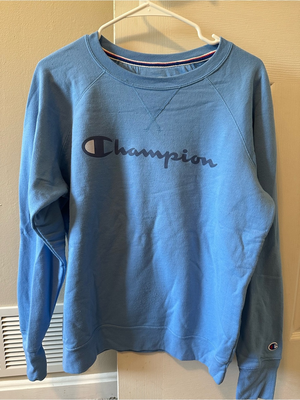 Champion Light Blue Logo Crewneck